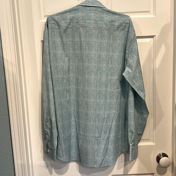 New with tags BUGATCHI teal button down shirt size large - Picture 4 of 5